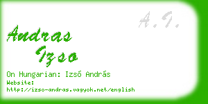 andras izso business card